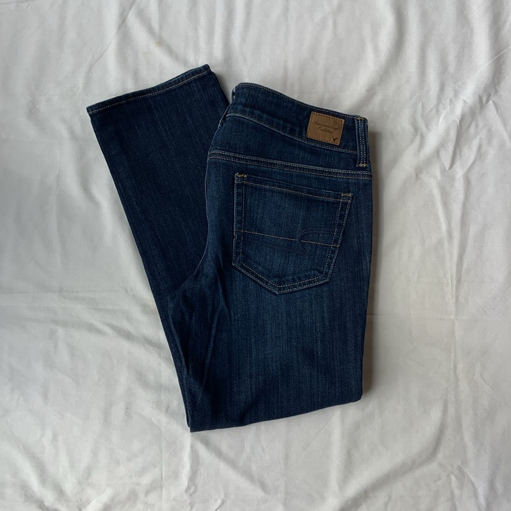 American Eagle Outfitters Women's Stretch Straight Leg Artist Crop Jeans